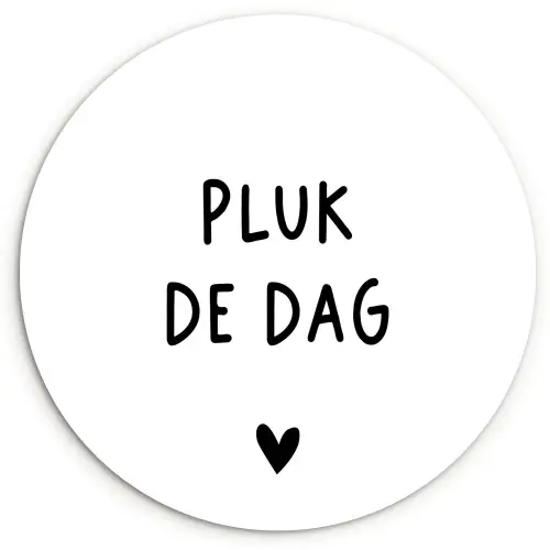 Spreuken - Quotes - Pluk de dag - Carpe diem Wandcirkel kunststof plaat 5mm dik klein -3d