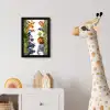 Jungle - Dieren - Jongens - Meisjes - Giraf - Olifant - Kids fotolijst zwart zonder passe partout klein -usfeer4_kinderkamer