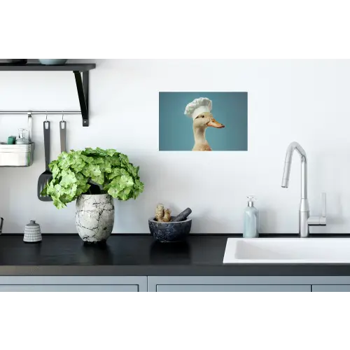 Eend - Koksmuts - Cute - Vogel Muursticker klein -keuken