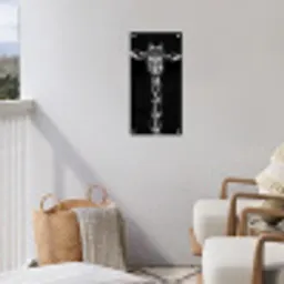 Zwart-wit portret van een giraffe tuinposter los doek klein -sfeer8