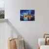 Skyline Toronto - Modern - Stadslicht - Blauw tuinposter los doek klein -sfeer8