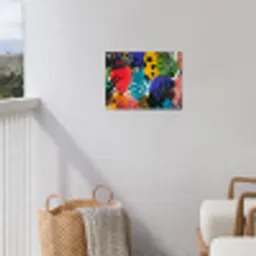 Bladeren - Vormen - Abstract - Kleurrijk tuinposter los doek klein -sfeer8