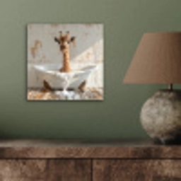 Giraf - Badkuip - Vintage - Dieren aluminium wit klein -sfeer2