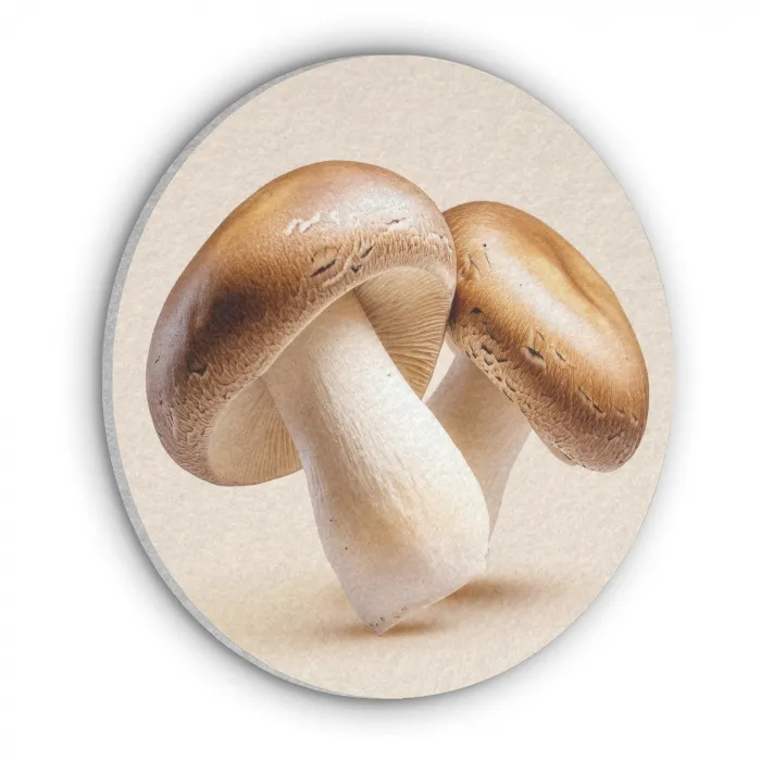 Champignons - Zacht - Beige Akoestische PET Vilt - Rond klein -3d