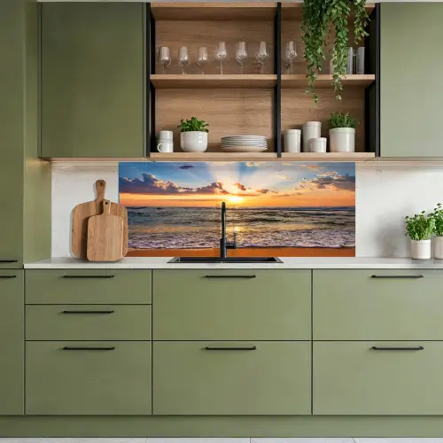 Strand - Zonsondergang - Zee - Wolken - Horizon keuken achterwand 2 middel -sfeer3