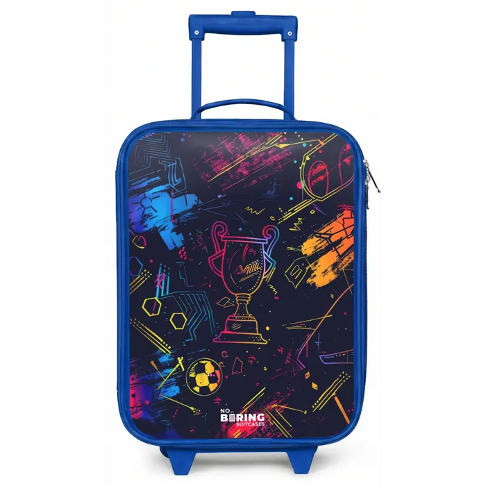 Neon sporttrofee design Kinderkoffer - Blauw klein -zz3dotto