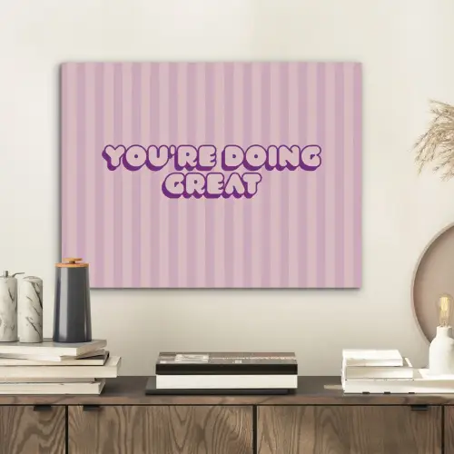 Paars - Strepen - You're doing great - Schaduw PET vilt klein -sfeer1