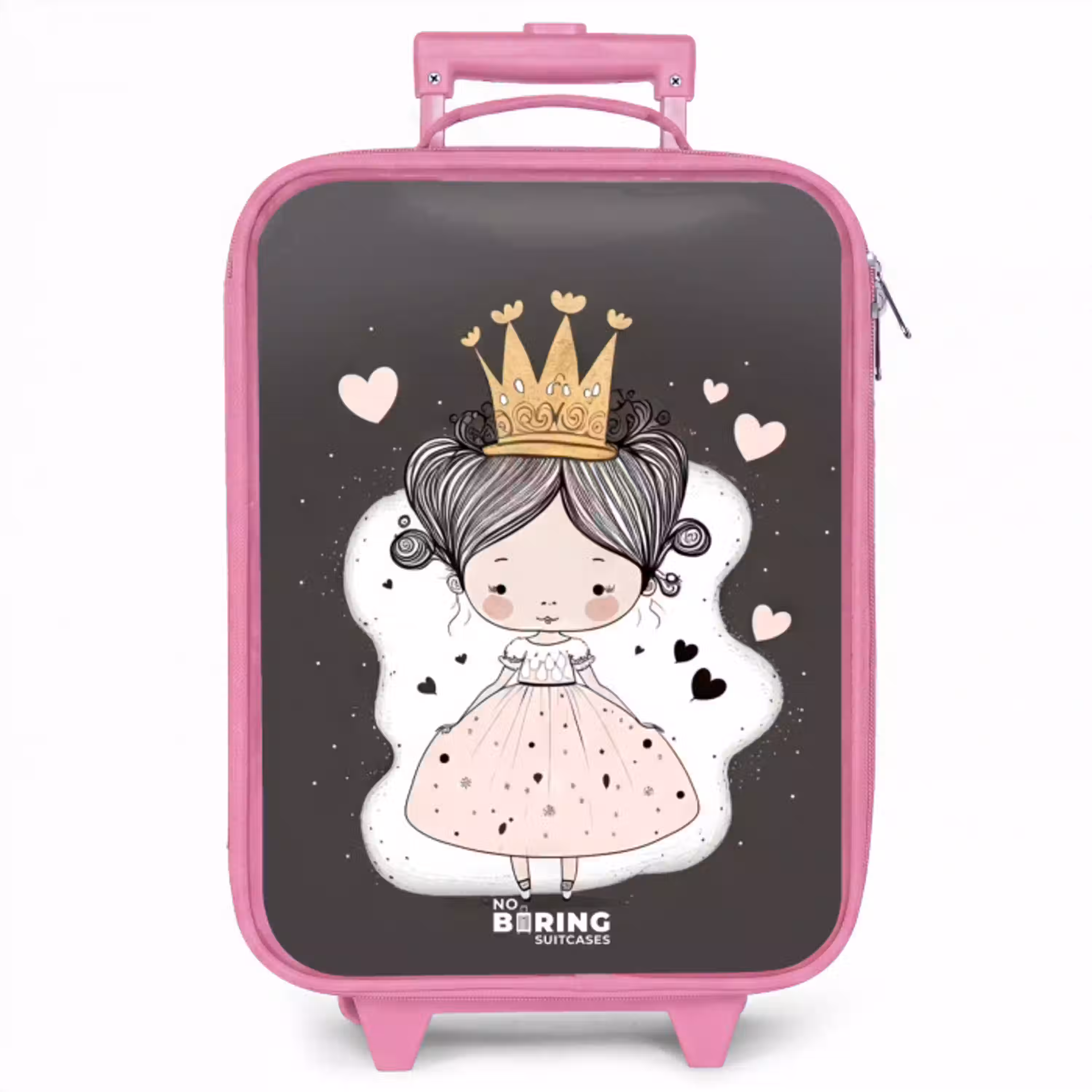 Kleine prinses op zwarte achtergrond Kinderkoffer - Roze klein -zzz_website3d