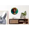 Vrouw - Hoodtooi - Tropisch - Fruit - Druiven Wandcirkel aluminium klein -kantoor