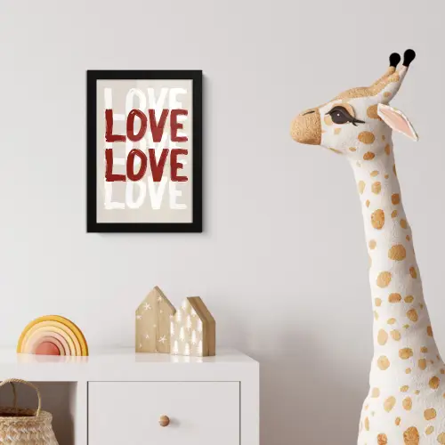 Love - Rood - Tekst fotolijst zwart zonder passe partout klein -usfeer4_kinderkamer