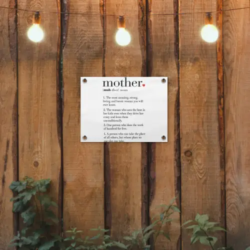 Moeder definitie - Quotes - Mother - Spreuken tuinposter los doek klein -sfeer1
