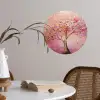 Boom - Roze - Goud - Modern Wandcirkel behangsticker klein -sfeer3