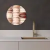Macarons - Beige - Bruin KitchenYeah - Keuken - Wandcirkel Forex klein -sfeer1
