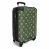 Patronen - Kleine palmbomen op donker olijfgroen NBS - Handbagage koffer - Kinderen Unisex middel -productfoto_3d