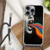Mond - Golven - Regenboog Hoesje iPhone 16 Pro Max met koord klein -sfeer4
