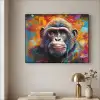 Aap - Gorilla - Graffiti - Dieren - Kleuren Textielframe zwart klein -sfeer2