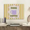 More coffee - Geel - Paars - Strepen - Mok PET vilt klein -sfeer1
