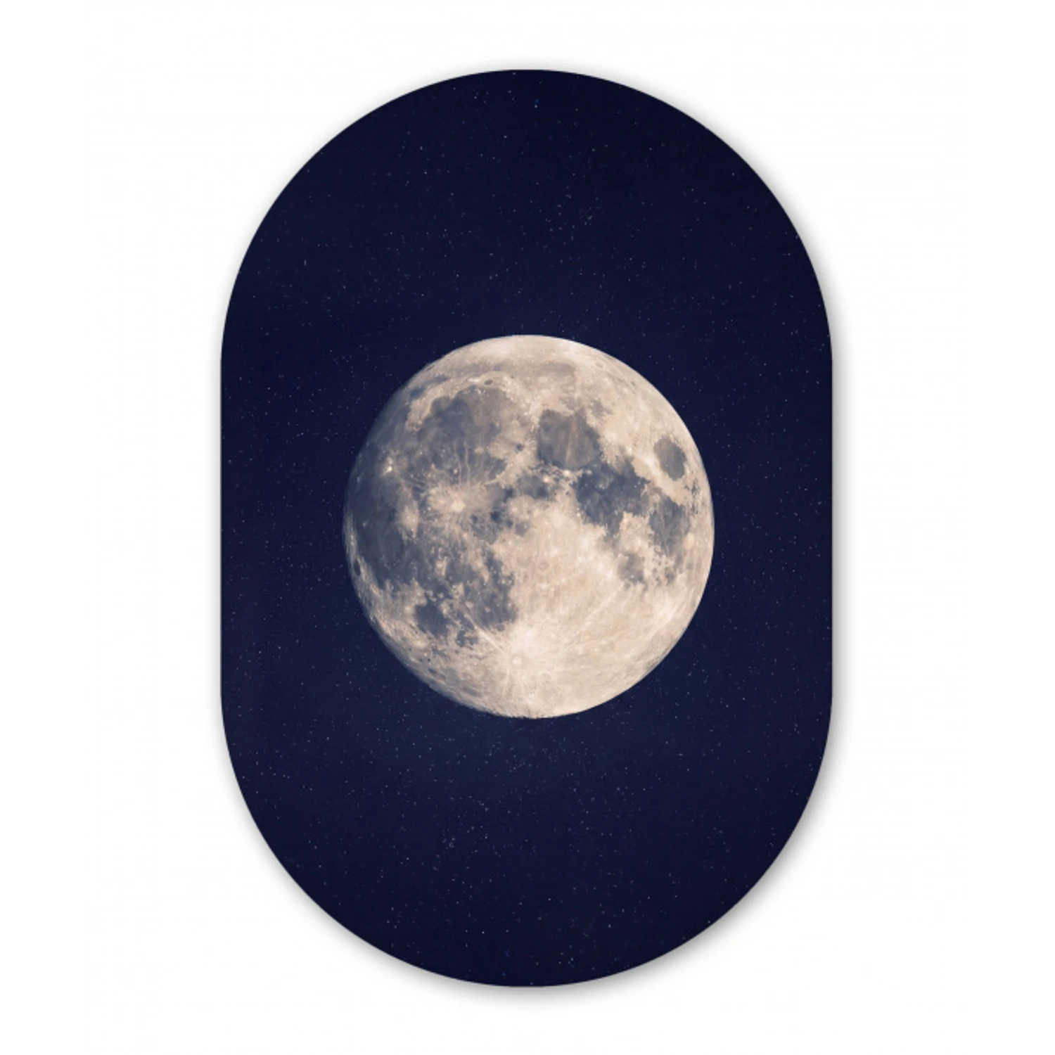 Ruimte - Maan - Kosmos Wandcirkel Ovaal Forex klein -3d