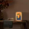 Mango - Vlakken - Bladeren - Oranje Light Box met kabel (Tafellamp) klein -sfeer4