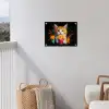 Kat - Eten - Patat - Graffiti - Abstract tuinposter los doek klein -sfeer8