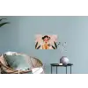 Vrouw - Bloemen - Pastel Muursticker klein -plant