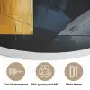 Abstract - Vormen - Goud - Blauw - Geometrisch Akoestische PET Vilt - Rond klein -closeup_NL