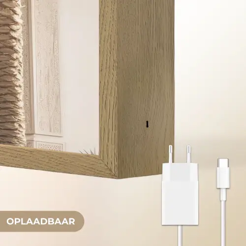 Gebouw - Palmbomen - Beige - Zon Light Box met batterij (Wandlamp) middel -USP_websiteoplaadbaarNL