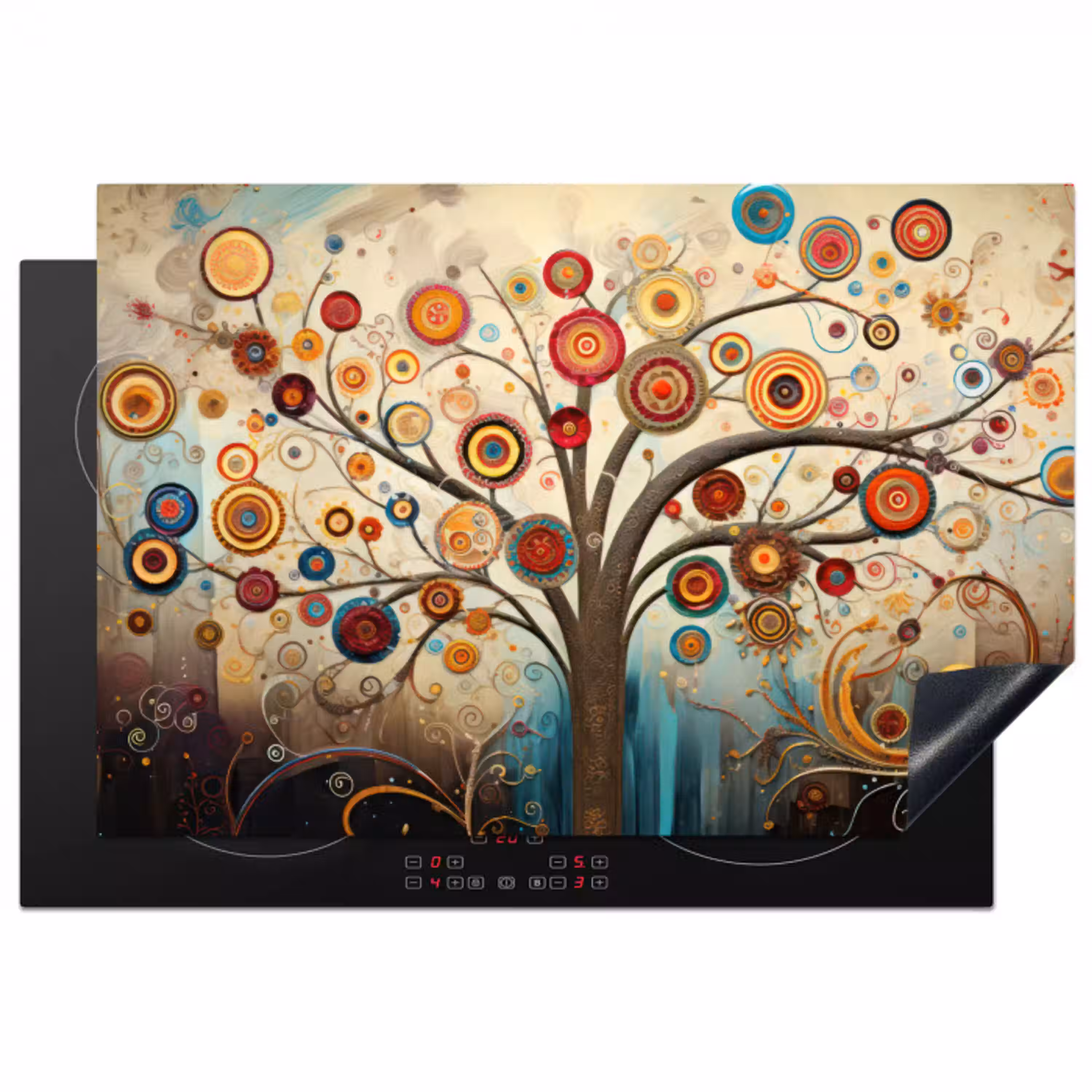 Boom - Tree of life - Kleur Inductie beschermer vinyl 3mm klein -3d