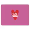Girl power - Hart - Roze - Rood muismat rubber klein -3d