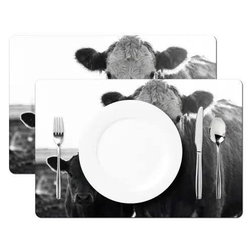 Koeien - Zwart - Wit Placemat vinyl groot -zzsfeer2_Kitchenyeah-website