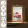 Auto - Rood - Cadeaus - Winter - Sneeuw - Kerst Light Box met kabel (Tafellamp) klein -USP_FR