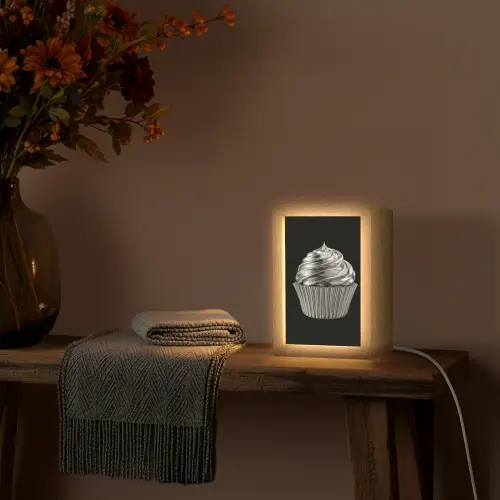 Cupcake - Luxueus - Zilver Light Box met kabel (Tafellamp) klein -sfeer4