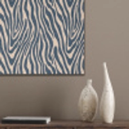 Zebra - Patroon - Blauw - Beige PET vilt klein 837 -sfeer6_closeup