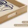 Minimalistisch - Lijnillustratie - Beige - Donkerblauw Dienblad Rechthoek middel -USP_HandgreepDE