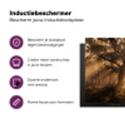 Hert - Bos - Mistig - Natuur - Goud Inductie beschermer vinyl 3mm klein -zzzzzzz-cc-usp