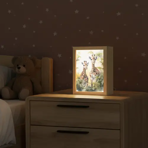 Giraffe - Wilde dieren - Natuur - Kinderen Light Box met kabel klein -sfeer1_kind