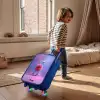 Roze harig monster met grote ogen Kinderkoffer - Blauw klein -sfeer1
