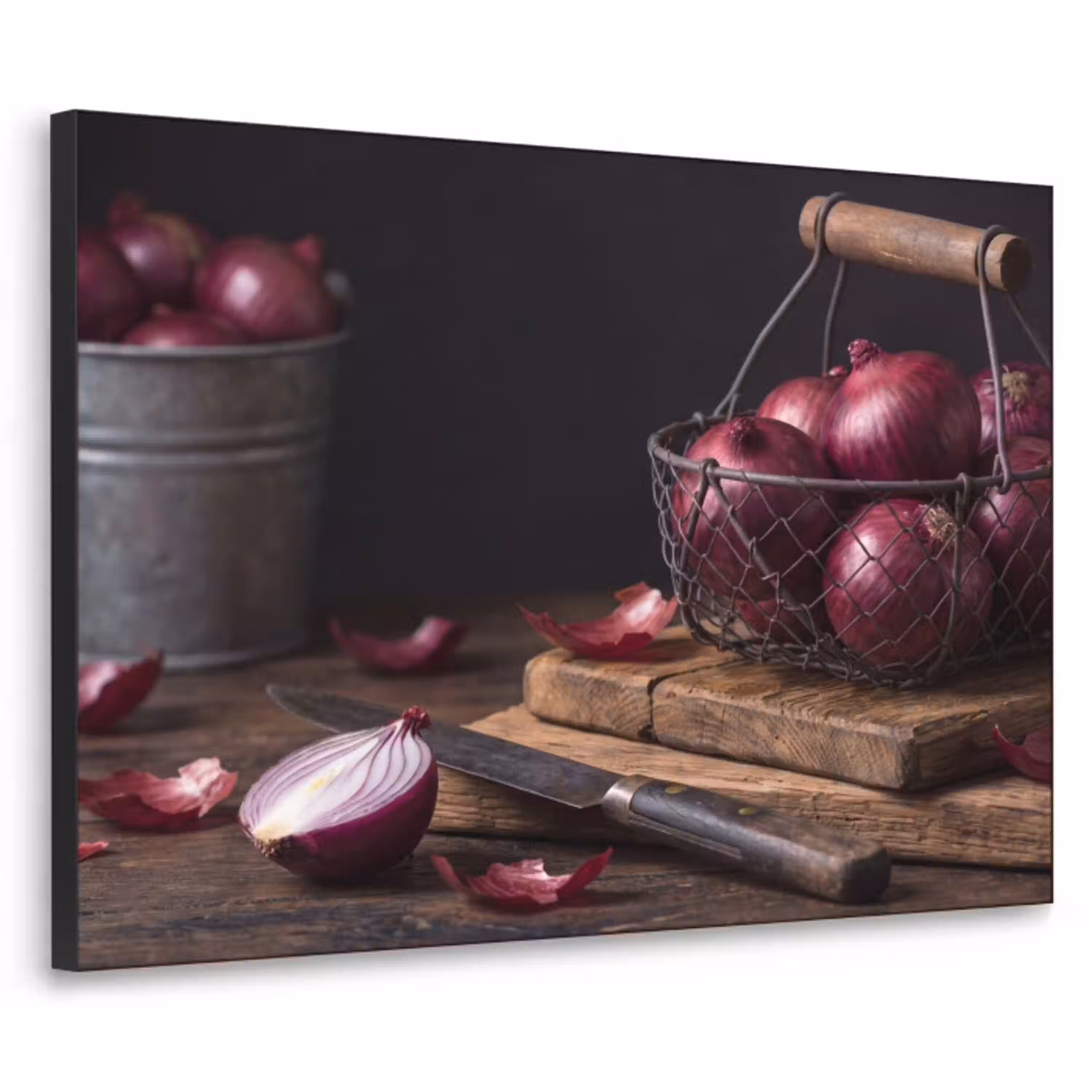 Ui - Eten - Rustiek Textielframe zwart klein -3d