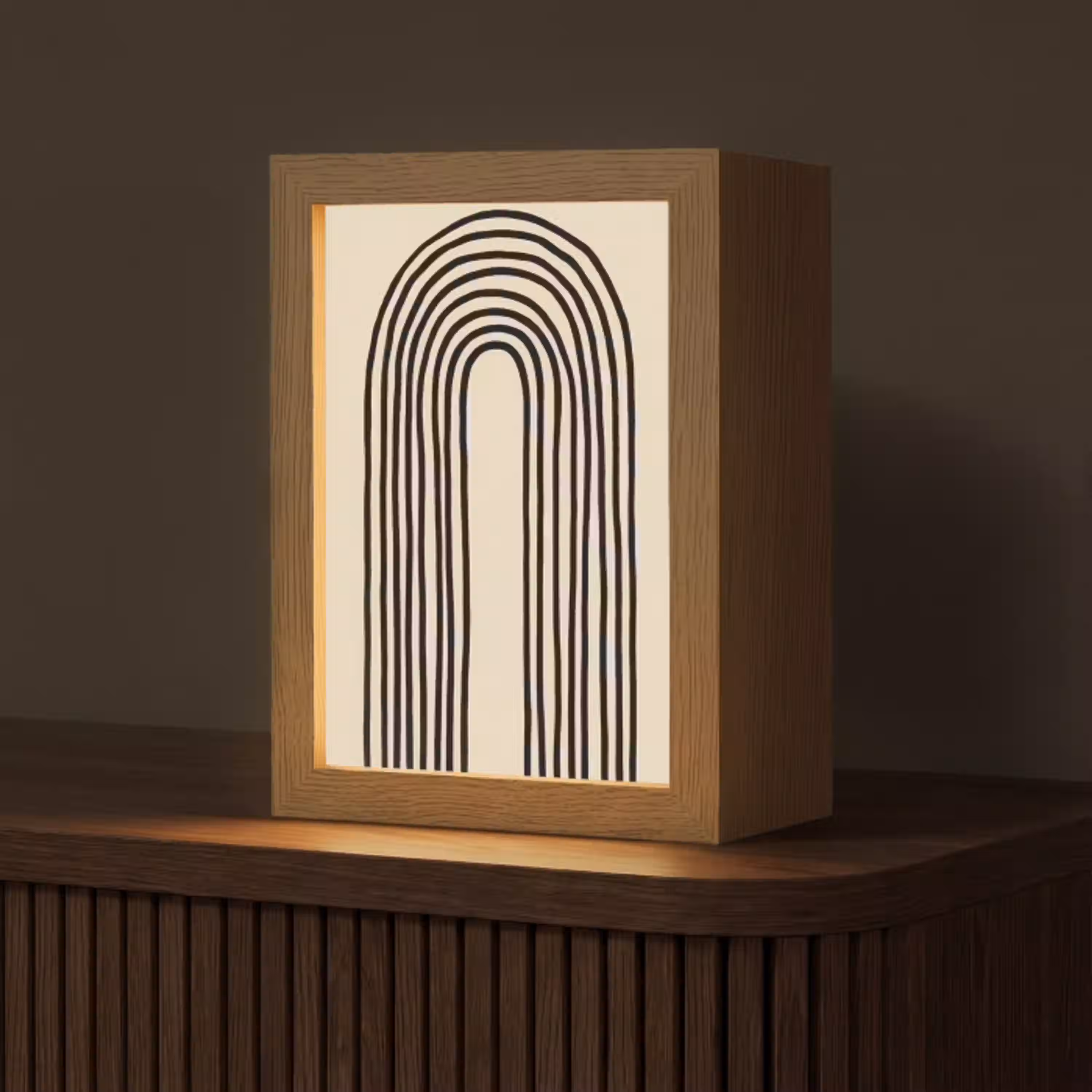 Boogvormen - Zwart - Strak Light Box met kabel (Tafellamp) klein -z3d_website