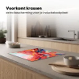 Bloemen - Abstract - Kunst - Modern Inductie beschermer vinyl 3mm middel -sfeer1