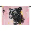 Zwart - Panter - Roze - Abstract Wandkleed katoen klein -zz3d