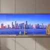 Skyline - Blauw - Wolkenkrabbers - Stad keuken achterwand 2 middel zz_3dshopping