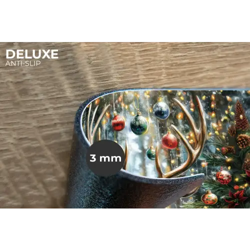 Kerstfeest - Dennenbos - Rood Placemat vinyl groot -closeup