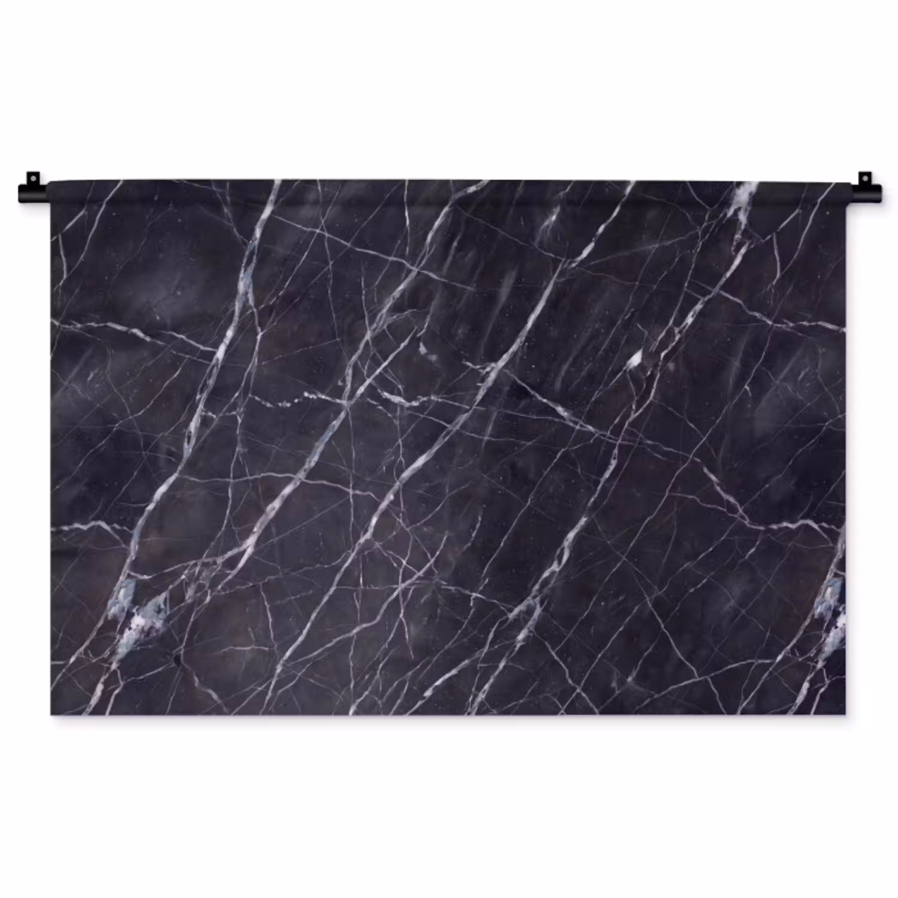 Marmer - Patroon - Modern - Zwart - Wit Wandkleed katoen middel -zz3d