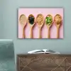 Ingrediënten - Lepels - Hout - Roze canvas 2cm klein -sfeer4
