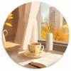 Thee - Boek - Thee - Herfst Wandcirkel kunststof plaat 5mm dik klein -3d