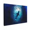 Walvis - Vissen - Donkerblauw canvas 2cm klein -z3d