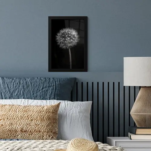 Paardenbloem - Zwart - Bloemen - Botanisch fotolijst zwart zonder passe partout klein -sfeer3