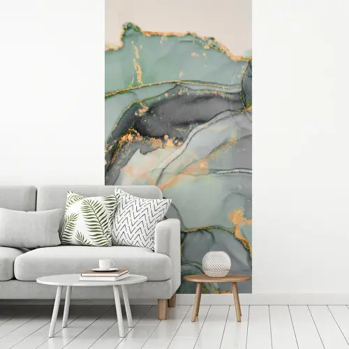 Goud - Marmer - Groen - luxe - Glitter - Marmerlook fotobehang vinyl groot -woonkamer