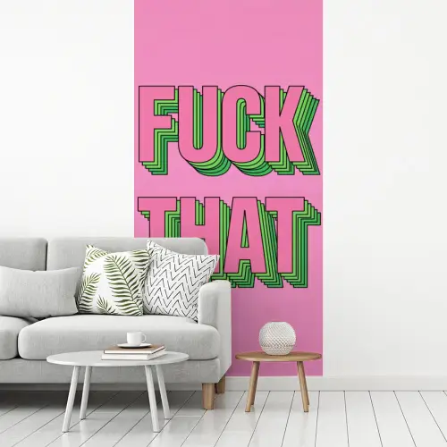 Tekst - Bold - Roze fotobehang vinyl groot -woonkamer